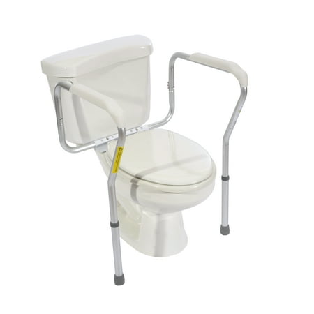 Essential Medical Supply Adjustable Toilet Safety Rails featuring a Sturdy and Secure Frame with 250lb Capacity