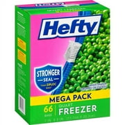 Hefty Freezer Slider 1 Quart Storage Bags, 66 Count