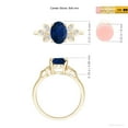thumbnail image 4 of ANGARA Natural 1.55 ct Blue Sapphire Ring with Diamond Accents in 14K Yellow Gold for Women (Size-8x6mm) | September Birthstone, Anniversary, Jewelry Gift for Women | Natural Sapphire Ring, 4 of 8