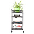 thumbnail image 3 of OROPY Mesh Rolling Storage Cart with Wheels Multifunctional 4-Tier Storage Organizer Utility Carts for Home, Office, Kitchen, Bathroom, Bedroom Black, 3 of 5