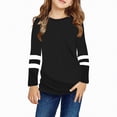 thumbnail image 2 of HCNTES Girls Long Sleeve Shirts Soft Cotton T-Shirts Crewneck Basic Tees for Kids and Teen Girls Tops Clothes(Black,4-5 Years), 2 of 9