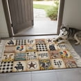 thumbnail image 6 of Area Rug with Tassels 3' x 5', Farm Animal Country Star Sunflower Kitchen Runner Rug for Hallway Bedroom Throw Rugs, Vintage Brown Buffalo Plaid Soft Door Mat for Bathroom Entrance Living Room, 6 of 9