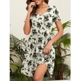 thumbnail image 4 of WUJINXIA Womens Short Sleeve Dresses Casual Loose Fit Swing T Shirt Dress V Neck Sundress with Pockets, 4 of 5