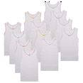 thumbnail image 1 of Buyless Fashion Débardeurs Sans Étiquette pour Filles Col Rond en Coton avec Bordure et Sangle (12 Pack), 1 of 8