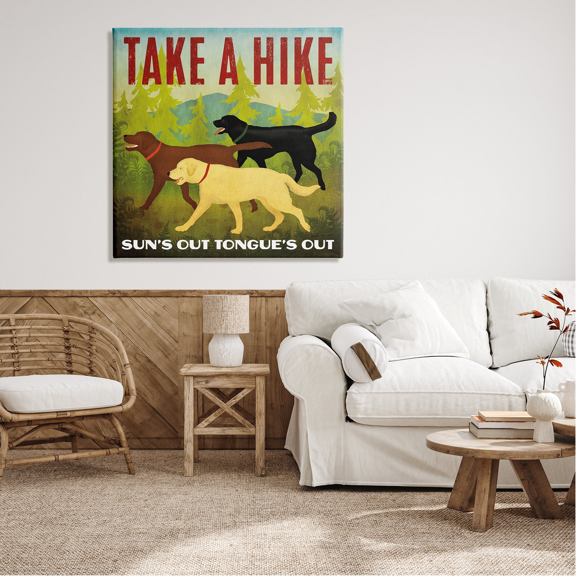 Stupell Industries Hiking Dogs Phrase Animals & Insects Painting Gallery Wrapped Canvas Print Wall Art, 36 x 36
