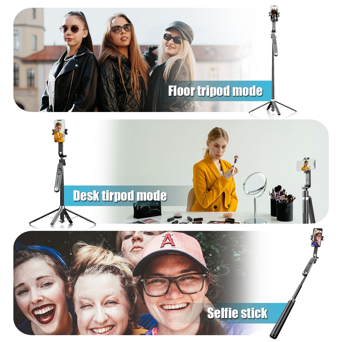 Performance Master 71 inch Smart Selfie Stick & Tripod 360° Rotation with Remote AI Gesture Control