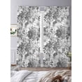 thumbnail image 3 of Spring Floral Sheer Curtains 96 Inch Length 2 Panels Set Window Treatments, Retro Country Flowers Leaves Botanical Gray Rod Pocket Semi Curtains for Living Room/Bedroom/Kitchen Décor, 104"W x 96"L, 3 of 7