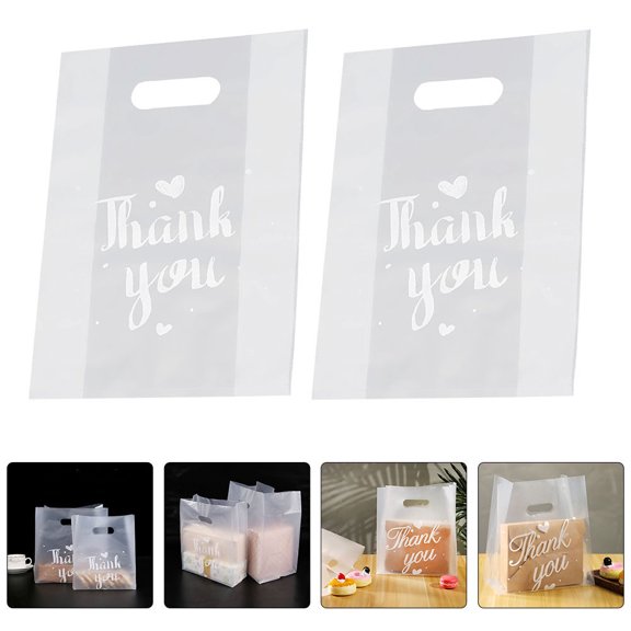 SOPOTUTU  Transparent Plastic Storage Bags for Bread and Desserts 50Pcs