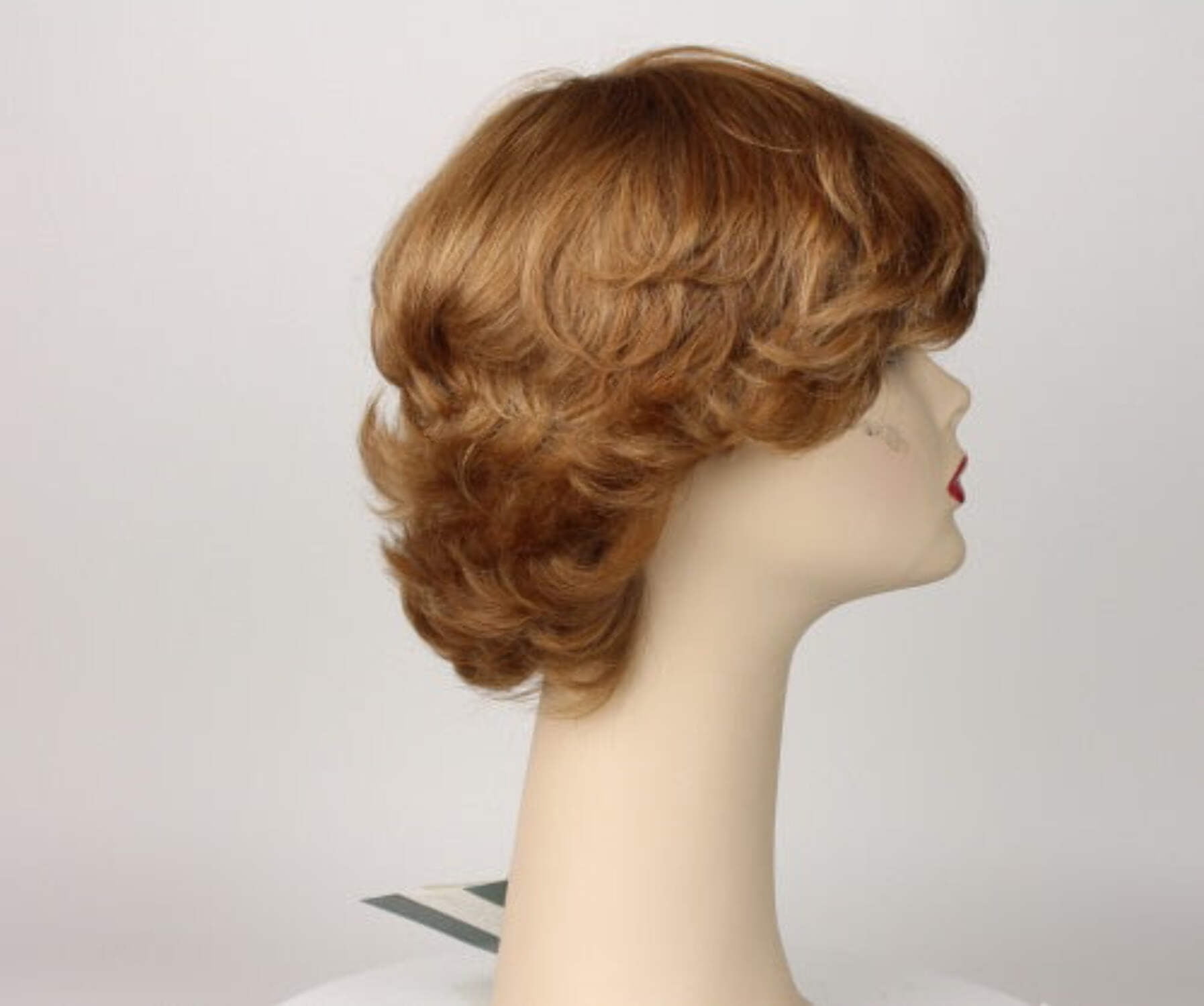 European Human Hair Freeda Wig Medium-Light Blonde Linda With Red Tones Size Medium