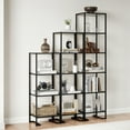 thumbnail image 5 of 4-Tier Tempered Glass Display Shelf Bookshelf, Modern Open Shelf Bookshelf, Slim Shelving Unit Bookcase for Living Room, Home Office, Bedroom, Black, 5 of 11