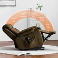 thumbnail image 5 of Lohoms Power Lift Elderly Comfort Velvet Solid Living Room Recliner Chair with 2 Side Pockets, Brown, 5 of 10