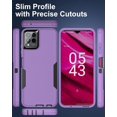 thumbnail image 2 of Revvl 6 Pro Case, Revvl 6X Pro Case, with Glass Screen Protector, Dust-Proof Port Cover, Full Body Rubber Protection Phone Case for T-Mobile Revvl 6/6x Pro 5G, Black/Purple, 2 of 16