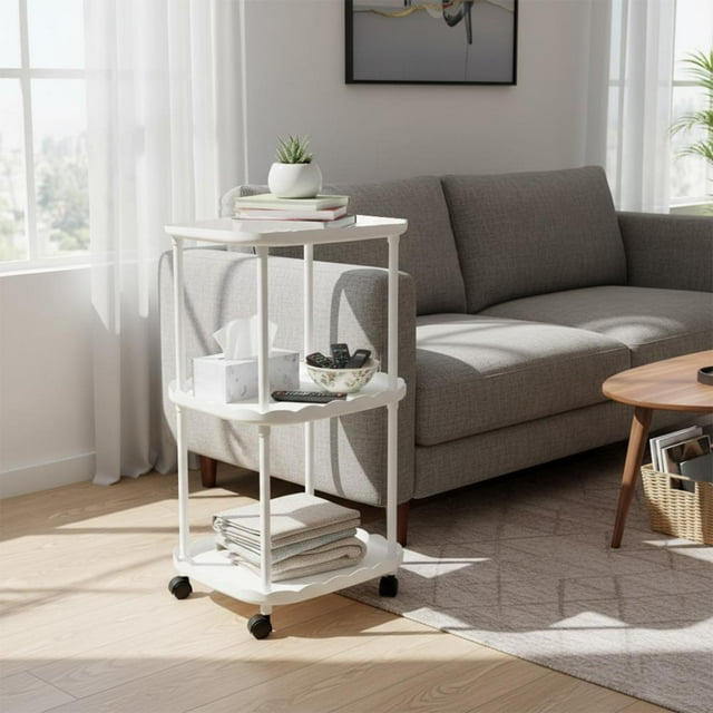Feltree Portable Bedside Table for Small Apartment, Easy Assembly Nightstand with Modern European Design, Space Saving Side Table for Bedroom and Living Room
