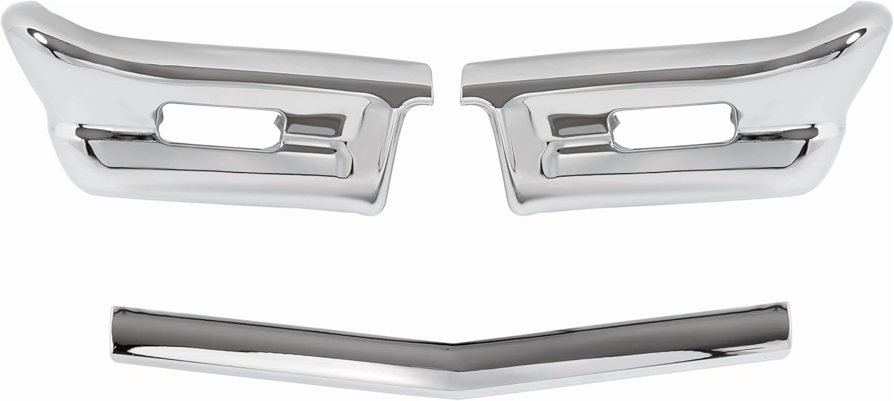 KOJEM Front Bumper Assembly Compatible with 1964 Chevrolet Impala Steel Chrome Silvery 3Pcs