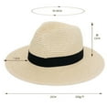 thumbnail image 3 of Fewfanhot Straw Panama Hat with Black Band for Men Women Classic Wide Brim Fedora Hat, Breathable Lightweight Sun Hat for Beach Travel Wedding Casual Summer Daily Wear, 3 of 3