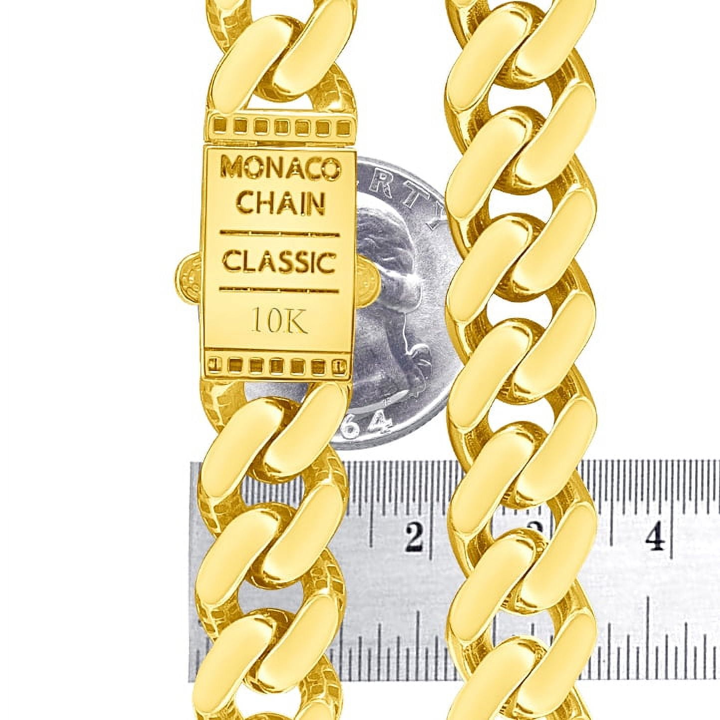 Nuragold 10k Real Yellow Gold Royal Monaco 13mm Miami Cuban Link Bracelet (7"-9") Italian Jewelry for Men