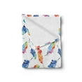 thumbnail image 2 of Feather Soft Flannel Fleece Throw Blanket, Watercolor Bird Feathers with Soft Color Palette Inspirations Print, Cozy Plush for Indoor and Outdoor Use, 50" x 60", Multicolor, by Ambesonne, 2 of 5