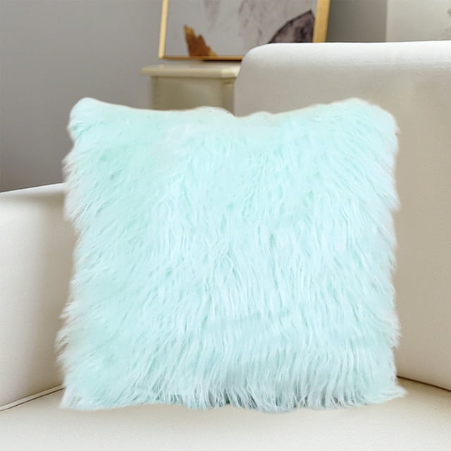 SHIMELE Long Pile Plush Pillowcase, Soft Velvet Throw Cushion Cover, Decorative Solid Color Pillow Cover, Invisible Zipper, Home Sofa, Bedroom, Living Room, 17.7x17.7in, 1pc (Excluding Pillow Core)