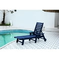 thumbnail image 3 of 5 Patio Lounge Chair In Navy Blue With Cup Holder, Wheels For Pool, Deck, Outdoor Outdoor, 5 Positions, Poolside, 3 of 6