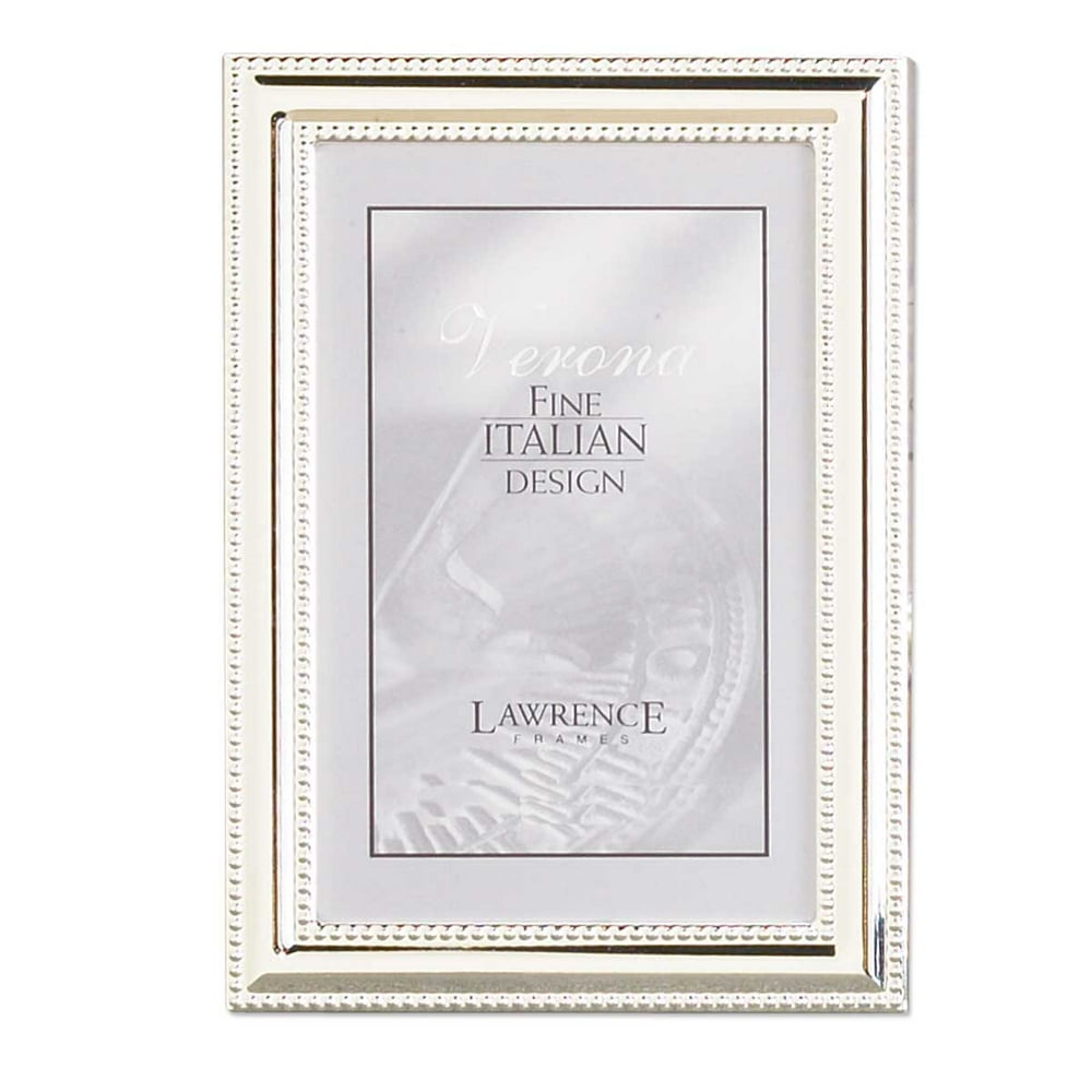 Lawrence Frames 5x7 Metal Picture Frame SilverPlate with Delicate