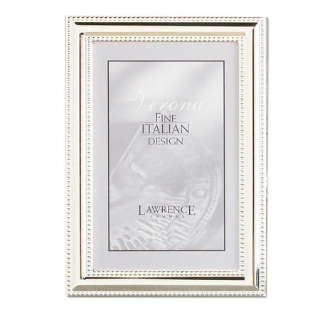 5x7 Metal Picture Frame Silver-Plate with Delicate Beading
