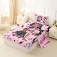 thumbnail image 2 of Erosebridal Cute Black Girls Twin Sheet Sets,Kids Lipstick Cosmetics Pink Sequin Print Stars Bedding 3 Pieces, 2 of 6
