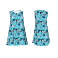 thumbnail image 7 of Wukai Party Shark Cute Print Women's Sleeveless Dress, Loose Fit Casual Dress for Women, Comfortable Sleeveless Summer Dress, 7 of 7