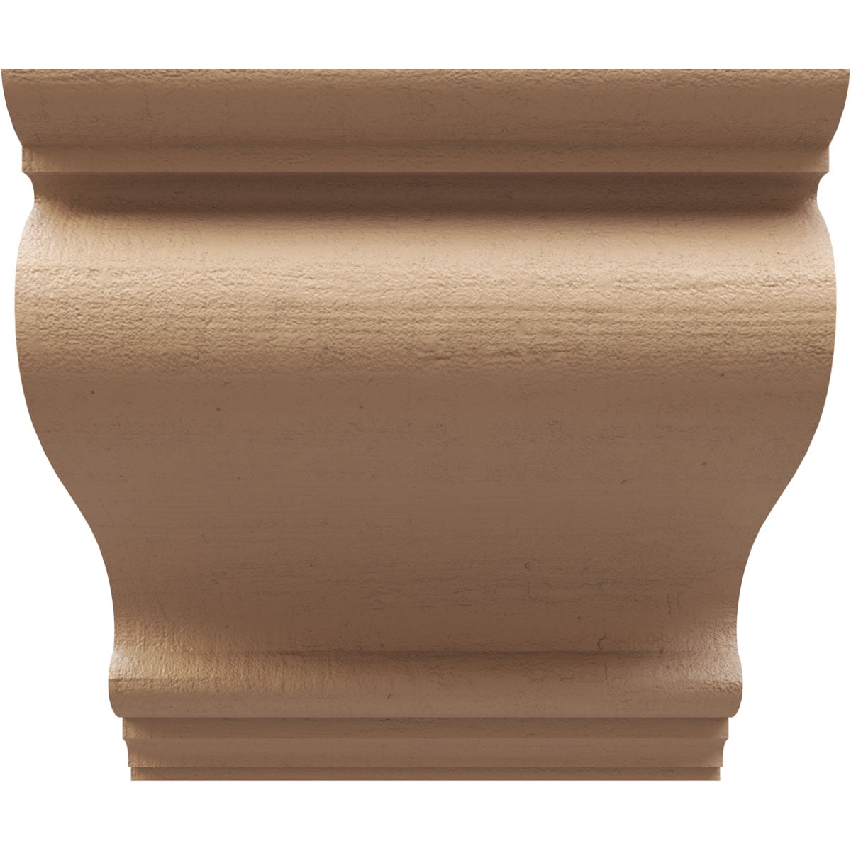7"W x 7"D x 7"H Wide Scroll Rough Cedar Woodgrain TimberThane Corbel, Primed Tan