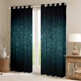 thumbnail image 2 of Damask Gothic Curtains Antique Victorian 30%-50% Blackout Curtains 2 Panels 42"Wx90"L,Black Green Sugar Skull Curtains Drapes Vintage Floral Goth Curtains, 2 of 6