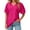 Hot Pink, variant on Womens Summer Tops Solid Color V Neck Short Puff Sleeve Loose Casual Pullover Tee Shirts Streetwear,Pink,S