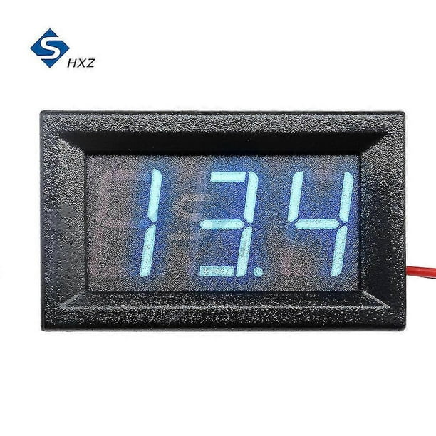 Voltímetro digital de 0,56" CC de 4,5 V a 30 V, medidor de panel de voltaje rojo/azul para vehículos eléctricos, motocicletas y automóviles de 6 V y 12 V s202412245115