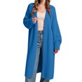 thumbnail image 3 of Idoravan Cardigan Sweaters for Women Long Length Open Front Women Long Sleeve Solid Color V Neck Knit Cardigan Top, 3 of 6