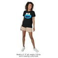 thumbnail image 3 of Sesame Street Cookie Monster Kawaii Face Women's Loose T-Shirt, Black, Medium, 3 of 5