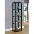 thumbnail image 2 of Bowery Hill Traditional 4 Shelf Glass Curio Cabinet in Black, 2 of 2