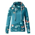thumbnail image 4 of Sweat à Capuche d'Hiver pour Femmes Mode Pull de Noël Hoilidy Imprimé Xmas Pull Mi-Long Blouse Ample Col Rond Cardigan Chaud, 4 of 6