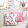 thumbnail image 2 of Decorative Throw Pillow Covers 20x20 Set of 4,Pink and White Modern Simple Square Pillow Case Cushion Cover for Sofa Couch Farmhouse Living Room, 2 of 6