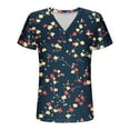 thumbnail image 6 of JTZGDY Henley Tops for Women Dressy Casual Summer Boho Floral Pattern Printed Short Sleeve Button V Neck Graphic T-Shirts Loose Oversized Tunic Blouse Navy#01 M, 6 of 7