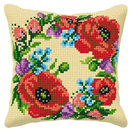 UPC: 5902067310670 | Cushion cross stitch kit Wild flowers 9582