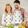 thumbnail image 5 of White Highland Cow Flower Pattern Apron-Garden Aprons for Women with Pockets-Cotton Linen Waterproof Kitchen Cooking Gardening Aprons Adjustable for Kitchen,Cooking,BBQ and Salon 33x27 Inch, 5 of 7