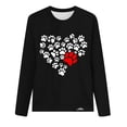 thumbnail image 4 of hxobax Heart Cute Basic Tees Womens Casual Crewneck Long Sleeve Tops Fall Tunic Dog Paw Shirt Blouse, 4 of 5