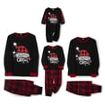 thumbnail image 3 of Christmas Family Matching Pajamas Set Santa Hat Letter Print Tops+Plaid Pants Xmas Holiday Pjs Sleepwear Loungwear Jammies, 3 of 7