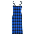 thumbnail image 6 of Blue Plaid Dress Retro Checkerboard Aesthetic V Neck Bohemia Long Dresses Women Custom Vintage Maxi Dress Large Size 5XL, 6 of 7