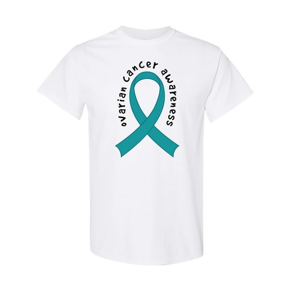 Inktastic Ovarian Cancer Awareness Ribbon T-Shirt