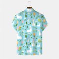 thumbnail image 5 of Shirts for Men Easter Digital 3D Printed Short Sleeve Button Down Lapel Blouses Loose Casual Summer Tops Green XL, 5 of 6