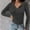Black, variant on BUIGTTKLOP Womens Long Sleeve Shirts V Neck Ribbed Knit Shirts Business Casual Collared Work Top Slim Fitted Basic 2025 Fall Outfit