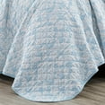 thumbnail image 4 of Chezmoi Collection Ivy Floral Medallion Quilt Set King Size, 3-Piece Blue/White Floral Printed Pre-Washed Reversible Microfiber Bedspread Set, 4 of 9