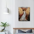 thumbnail image 3 of ONETECH Posters Abstract White Guardian Angel Painting Maiden Angel Wall Art Golden Wings Wall Art Canvas Painting Posters And Prints Wall Art Pictures for Living Room Bedroom Decor 16x20in, 3 of 4