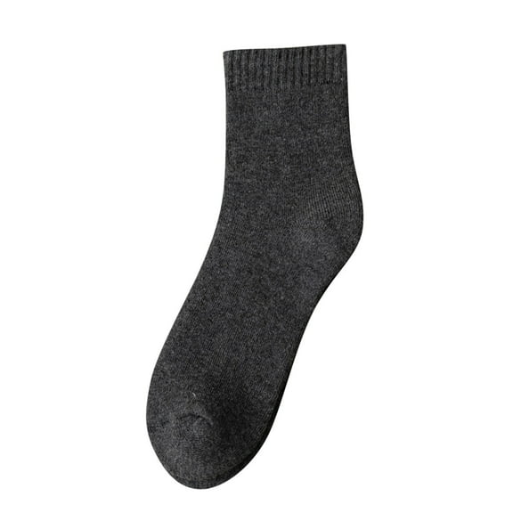 Hantrom Compression Socks for Women Womens Socks in Autumn and Winter Plus Velvet Padded Warm Towel Socks Ladies Long Cotton Socks Gifts for Women Crew Socks for Women Dark Gray