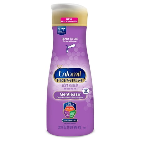 Enfamil Gentlease Infant Formula, Ready-to-Use, 32 fl oz (6 Count)