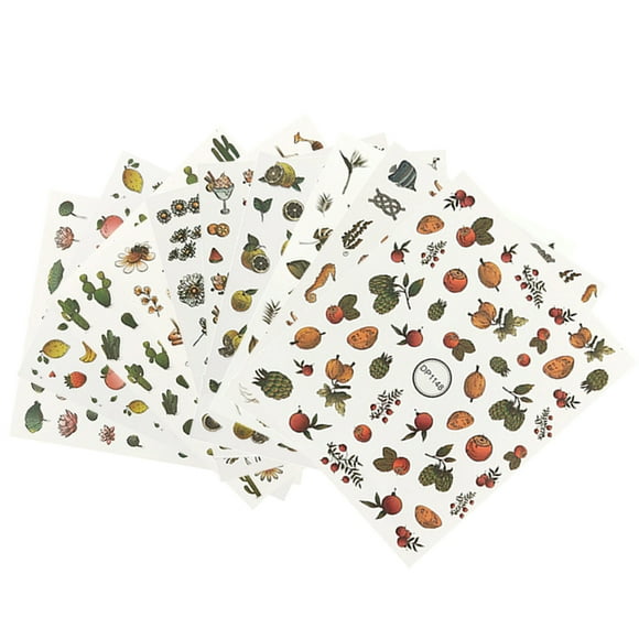 10 Sheets Nail Stickers with Assorted Patterns Self-adhesive Stickers Nail Decals for Women Fingernail Decorations